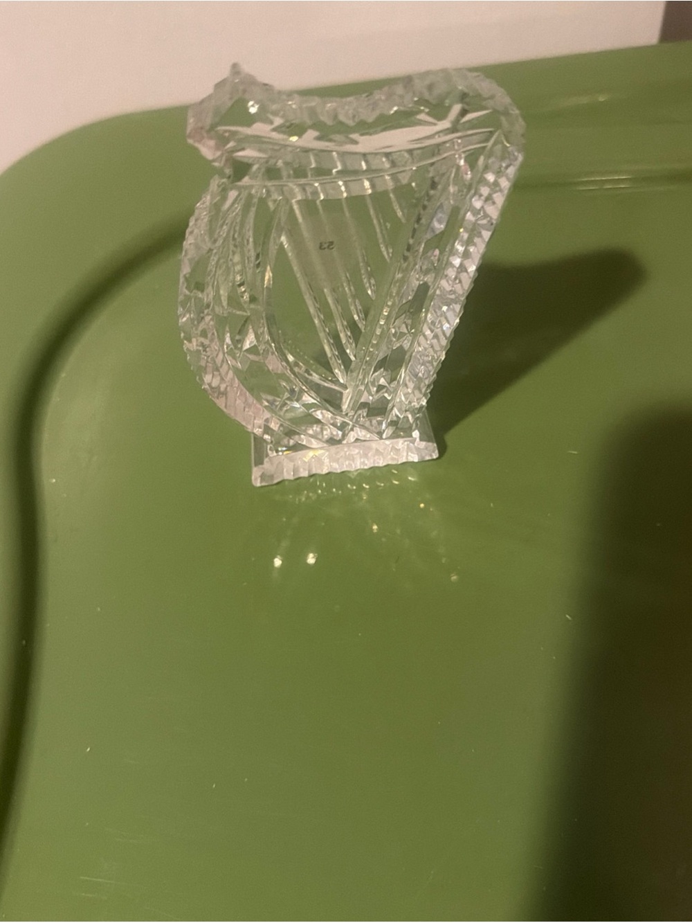 Vtg Waterford Crystal Irish Harp Musical Instrument Sculpture 5" MINT
